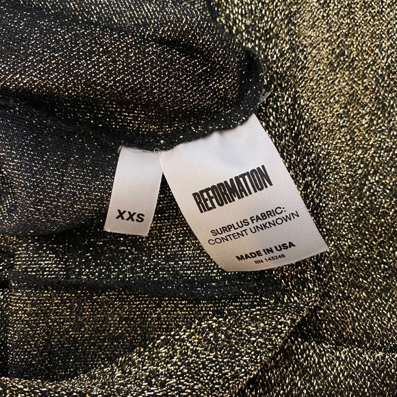 Reformation Gold Metallic Daiquiri Dress Size XXS - Picture 8 of 8